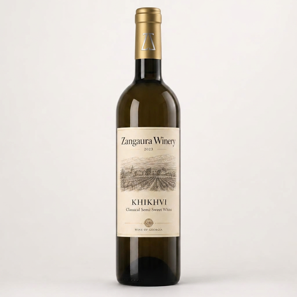 ZANGAURA Khikhvi Semi-Sweet wine bottle