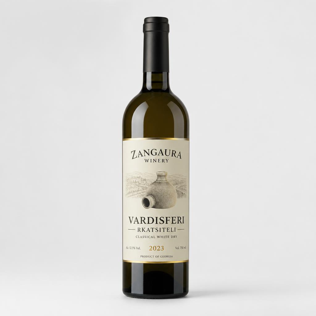 ZANGAURA Vardisferi Rkatsiteli wine bottle