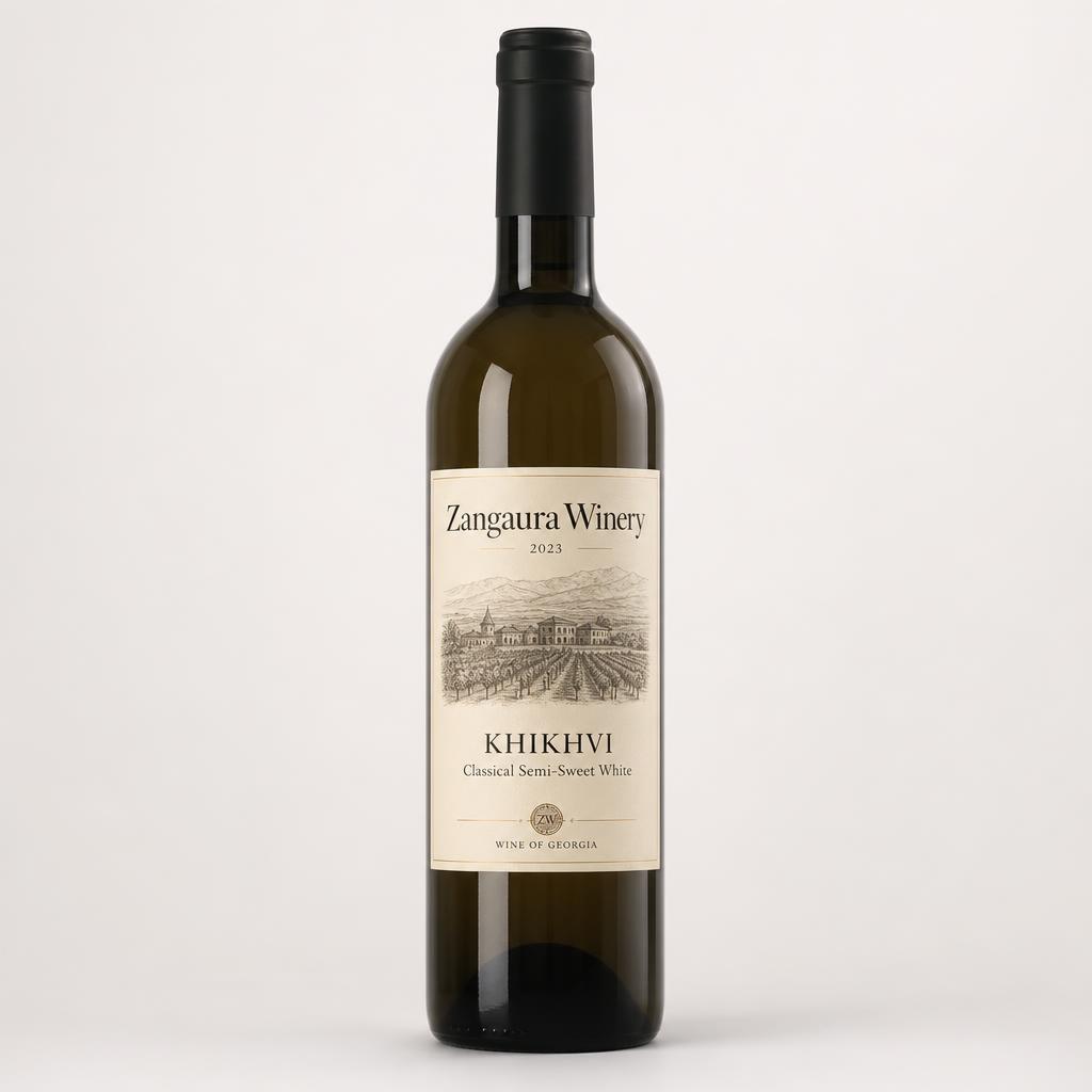 ZANGAURA Khikhvi Semi-Sweet wine bottle