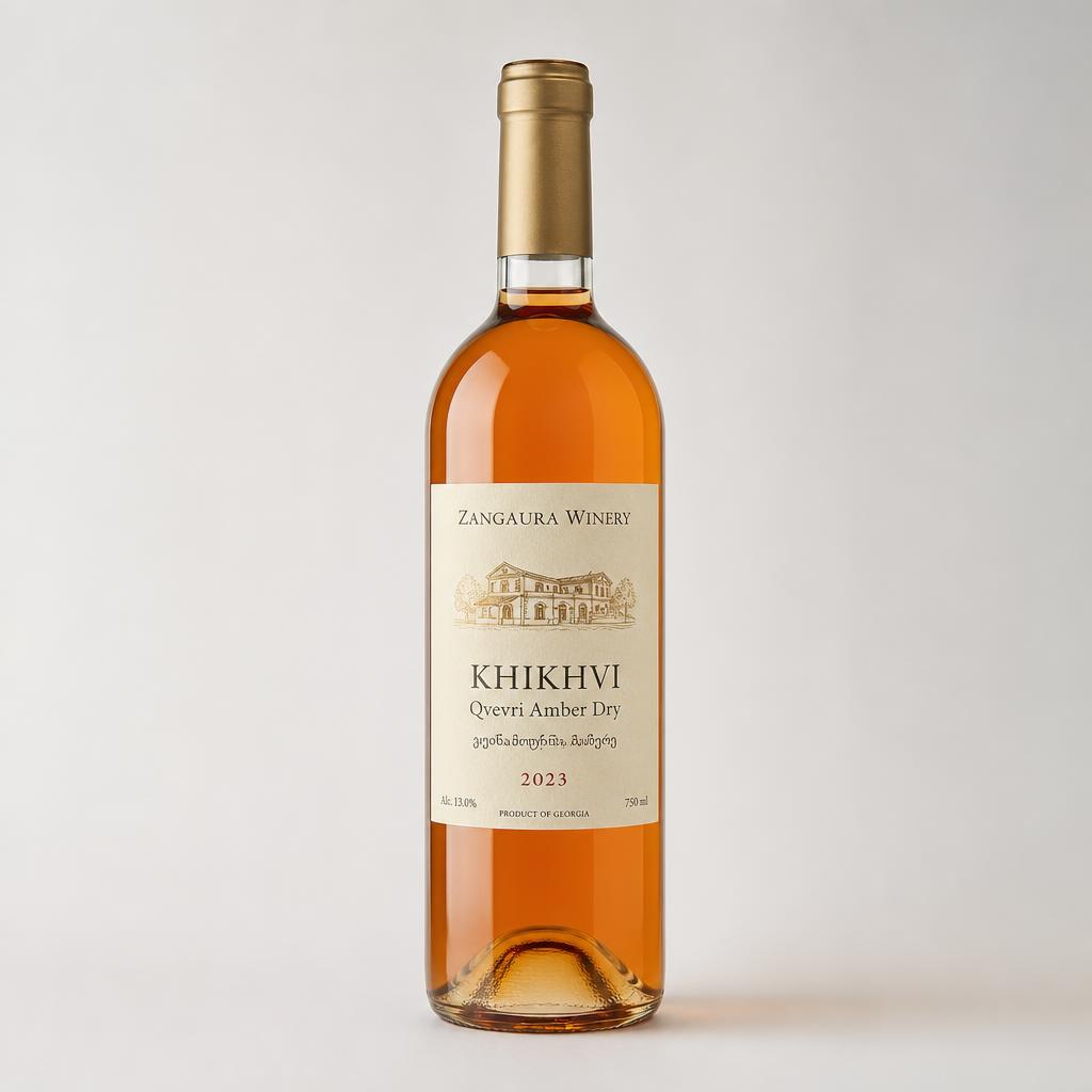 ZANGAURA Khikhvi Amber Dry wine bottle