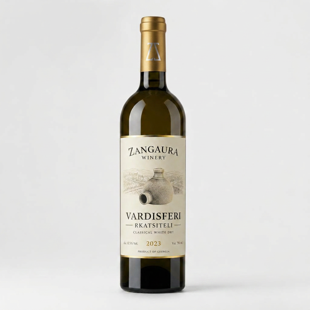 ZANGAURA Vardisferi Rkatsiteli wine bottle