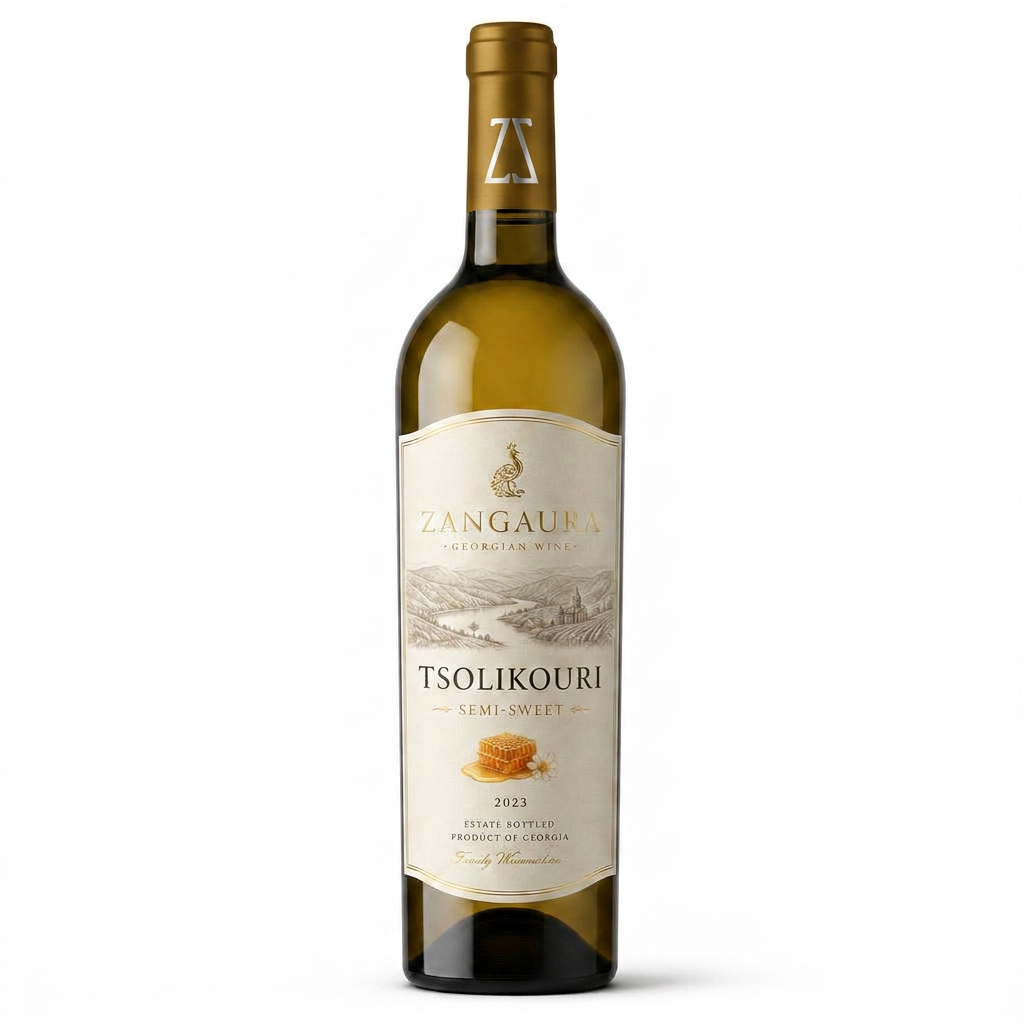 ZANGAURA Tsitska-Tsolikouri Semi-Sweet wine bottle